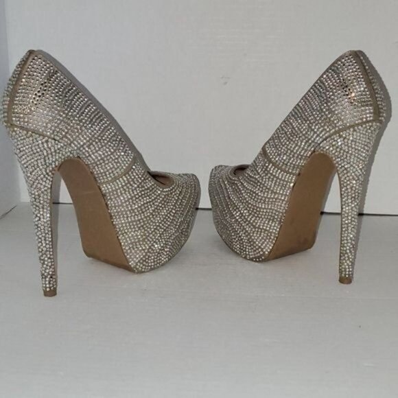 Steve Madden Platform Heels Shoes Rhinestones Stilettos Women's Woman's Size 8 - Picture 12 of 13